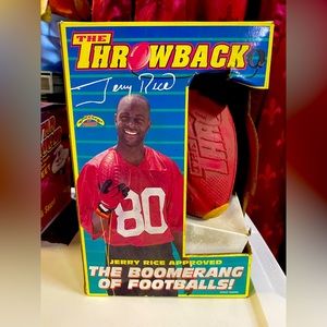 RARE Vintage Jerry Rice The Throwback Boomerang Football in Box sports collector
